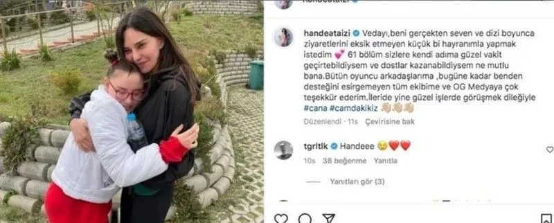 Hande Ataizi Camdaki Kız'a veda etti